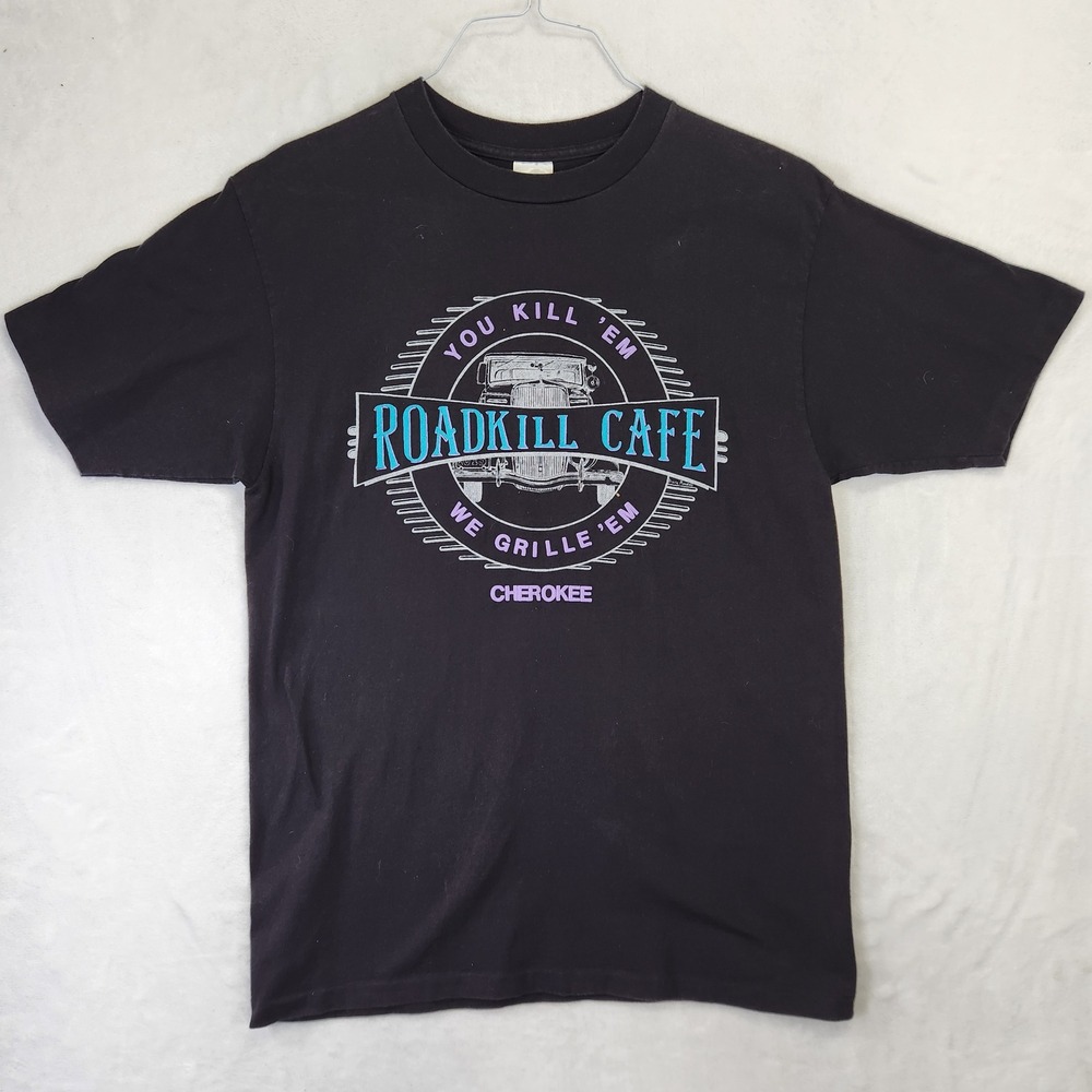 Vintage Prairie‎ Mountain Roadkill Cafe Cherokee Tee Single Stitch Mens L Black